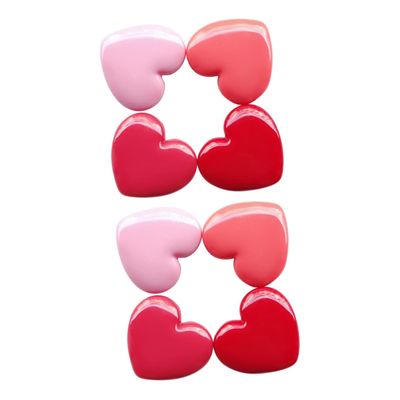 minkissy 8pcs Refillable Heart-shaped Cosmetic Containers for Lipstick Lip Balm Eyeshadow Lightweight Travel-friendly Makeup Box for Beauty Enthusiasts and Daily Use