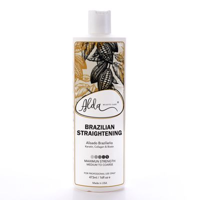 Alda Beauty Care - Brazilian Keratin Smoothing Treatment, Blowout Straightening System for Dry and Damaged Hair - Forte, Sulfate FREE - Eliminates Curls and Frizz, Medium to Coarse Hair (16 Fl Oz)
