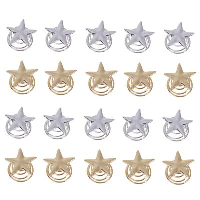 Mikinona 20pcs Star Spiral Hair Pins Gold Star Clips for Women Bridal Spiral Hairpins