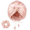PARISBELLA Reversible Silky Satin Bonnet for Sleeping, Smooth As Silk Hair Wrap for Sleeping, Adjustable Satin Sleep Cap for Women, Stylish Turban for Curly Hair, Pink, Pack of 1 view 1