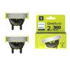 Philips Norelco OneBlade 360 Replacement Blades, for OneBlade Electric Shaver and Trimmer, Durable Stainless Steel, Trim, Edge and Shave, 2 pack, QP420/80 view 1