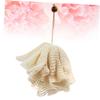 minkissy Shower Bath Scrubber Beige Mesh Bath for Exfoliating Lathering Cleansing Bathing Accessory for Home Travel Spa Use view 4
