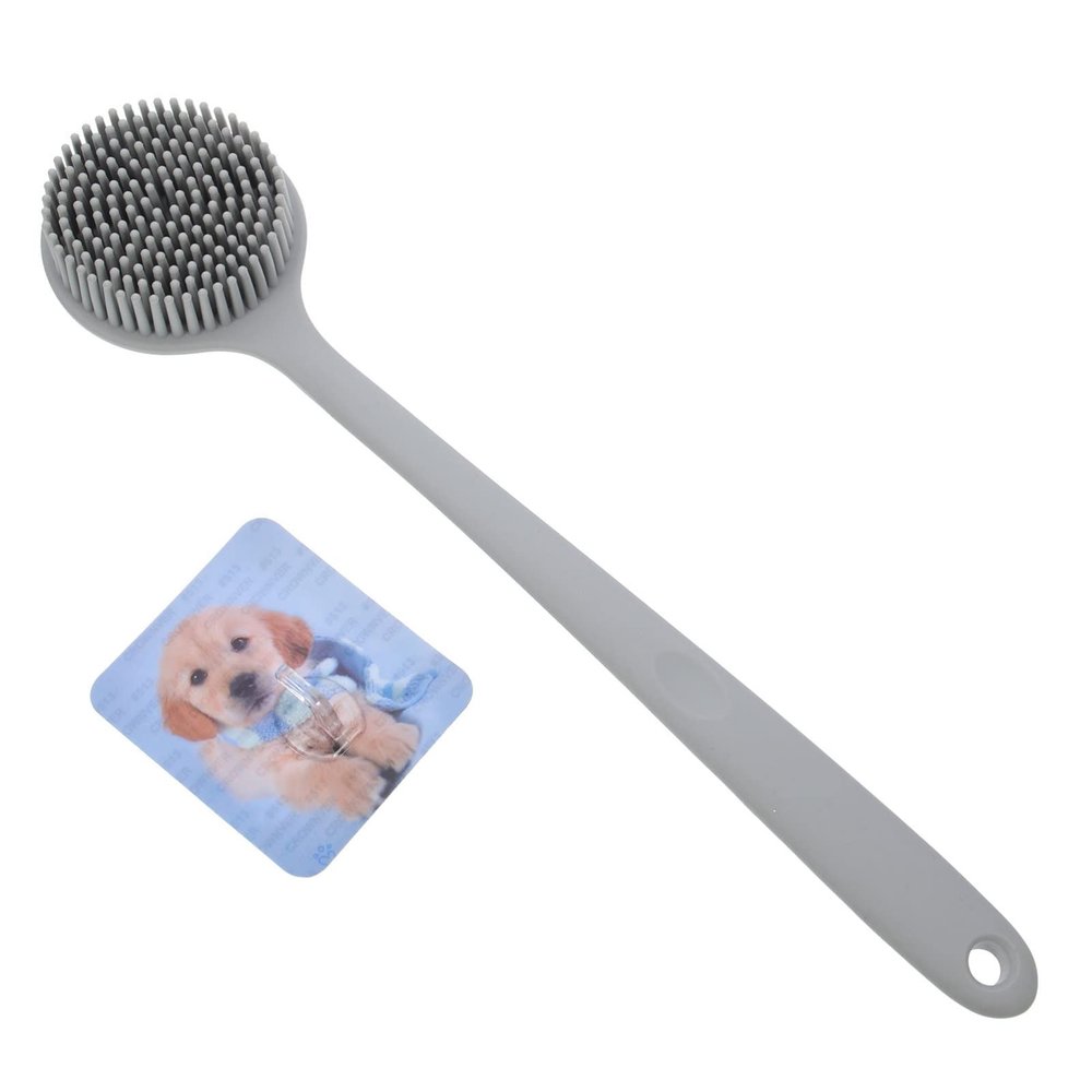 minkissy Handle Silicone Shower Brush for Gentle Exfoliation Back Scrubber for Easy Cleaning Practical Bath Brush for Hard Reach Areas for Daily Use Random Style