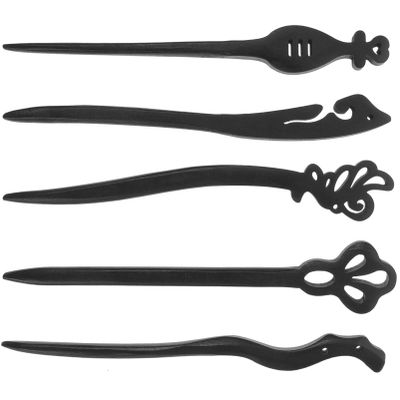 Beavorty 5pcs Vintage Chinese Style Hair Sticks Unique Updo for Women Elegant Hair Accessories Creative Bun Tools Random Styles