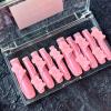 FRUJCDKI handmade Press-on nails, extra long XXXL coffin press-on nails pink cute bear Valentine's Day nails fake nails with nail glue (Pink Bear-M) view 1