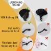 RedJoe 22 Momme 100% Mulberry Silk Bonnet Hair Wrap for Sleeping, Adjustable Silk Scrunchies Sleep Cap for Women Men Hair Care, Head Scarf Night Caps with Elastic Stay On Head, 1Pc(Black,Black) view 4