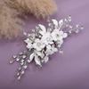 Teyglen Flower Bridal Hair Clip Crystal Bride Wedding Hair Accessories Silver Hairpin Bridal Crystal Hair Barrettes Rhinestone Hair Piece Headpiece for Women Girls (Silver) view 4