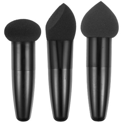 Beaupretty Esponjas Para Maquillaje 3 Pieces Makeup Sponge Foundation Sponge Concealer Sponge Brush Brush Makeup Brush Sponge Applicator(Black) Makeup Sponges