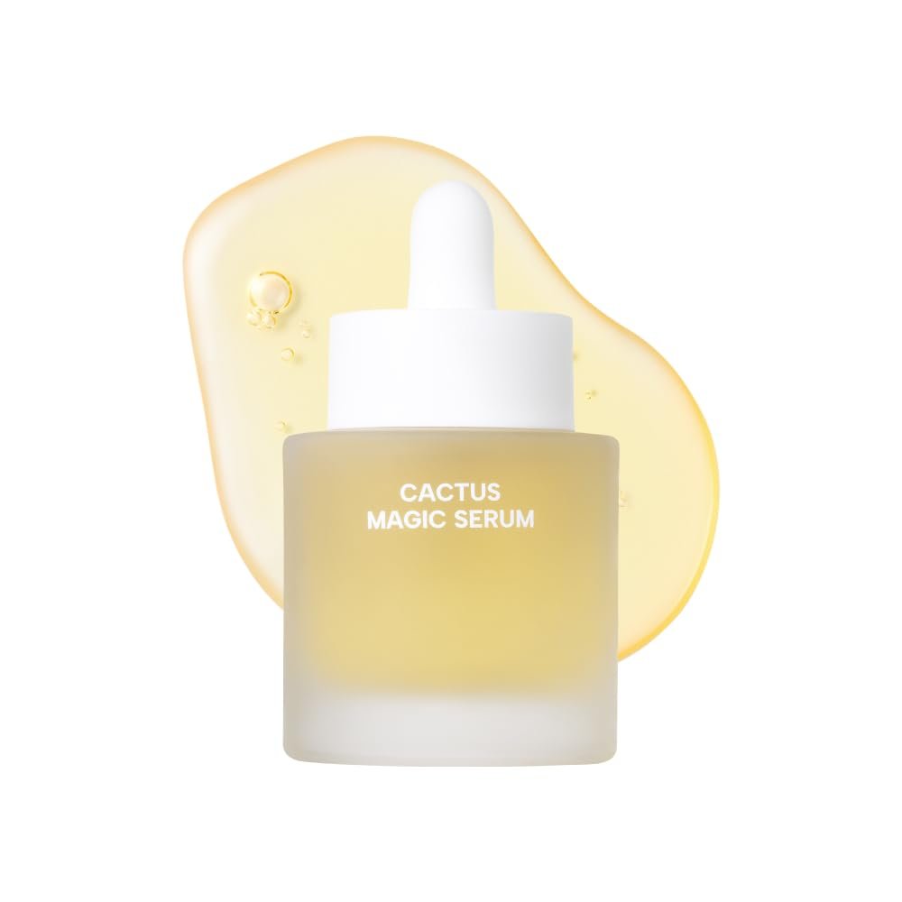 Whamisa Organic Cactus Magic Serum, Anti-Wrinkle & Brightening, Rejuvenation, Strengthen Skin Barrier, Probiotics, Hydrating, Facial Ampoule, Pore Refining, Korean Skin Care (32ml)