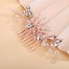 Teyglen Dainty Simple Rhinestone Wedding Hair Comb, Rose Gold - Luxurious Shiny Crystal Bridal Side Hair Pieces, Hair Accessories for Women and Girls view 4