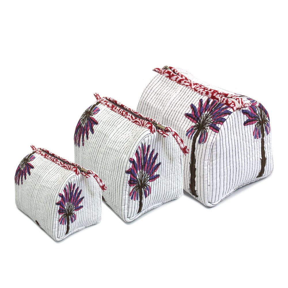 INDIAN CRAFT CASTLE ICC overnight toiletry bag bath bag, bathroom shave bag for men women traveling, makeup hygiene grooming essential small medicine bag (Multicolor, Set of 3)