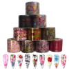 Love Hearts Nail Foil Sheets, 10 Rolls 50m4cm Nail Foils Romantic Valentines Pink Transfer Stickers Nail Art Decals Red Lips Rose Nail Art Supplies Sticker Flowers Pattern For DIY Nail Art Decoration view 1