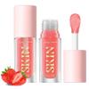 BANGFENG Big Brush Head Lip Glow Oil Plumping Tint, Tinted Lip Balm Transparent Lip Care, Moisturizing Non-sticky Fresh Shiny Texture Lip Oil - Strawberry (Pink) view 1