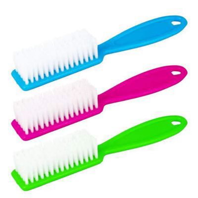 Beavorty 4pcs Handle Nail Cleaning Brush for Fingernails and Toes Plastic Scrubbing Tools Random Patterns for Nail Art and Personal Care