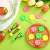 72 Pcs Hair Accessories Set - Self-Hinge Barrettes, Balls, Bows, Flowers, and Plastic Clips for Girls, Baby, and Toddler in Yellow, Green, and Pink view 4