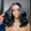 13x4 HD Transparent Body Wave Lace Front Human Hair Wig Glueless Short Bob Wig Brazilian Remy Hair With Baby Hair Pre Plucked Bleached Knots for Black Women 150% Density 14 Inch view 1