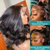13x4 HD Transparent Body Wave Lace Front Human Hair Wig Glueless Short Bob Wig Brazilian Remy Hair With Baby Hair Pre Plucked Bleached Knots for Black Women 150% Density 14 Inch view 2