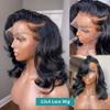 13x4 HD Transparent Body Wave Lace Front Human Hair Wig Glueless Short Bob Wig Brazilian Remy Hair With Baby Hair Pre Plucked Bleached Knots for Black Women 150% Density 14 Inch view 3