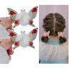 2023 New Glittering Rhinestones Hair Clips with Moving Wings, Alloy Butterfly Hairpin and Clips, Cute Hair Accessories for Girls (C-2PC-White) view 1