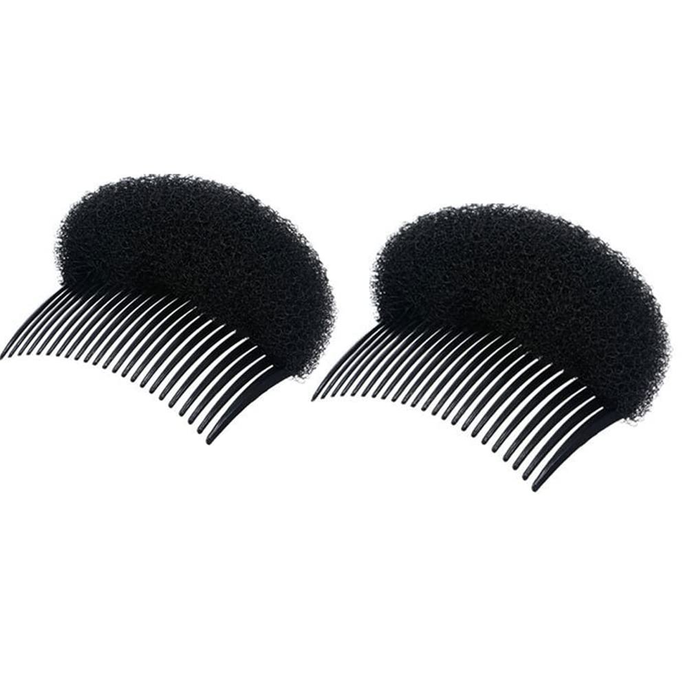Ericotry 2Pcs 3.3inch Charming Bump It Up Volume Inserts Black Sponge Foam Hair Comb Do Beehive Bun Maker Base Styling Accessories