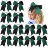 12 PCS 8" Large Cheer Bows Black Green Girl Hair Bows Cheerleading Softball Bow Hair Ties Hair Accessories for cheerleaders football Competition Sports view 1