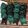 12 PCS 8" Large Cheer Bows Black Green Girl Hair Bows Cheerleading Softball Bow Hair Ties Hair Accessories for cheerleaders football Competition Sports view 2