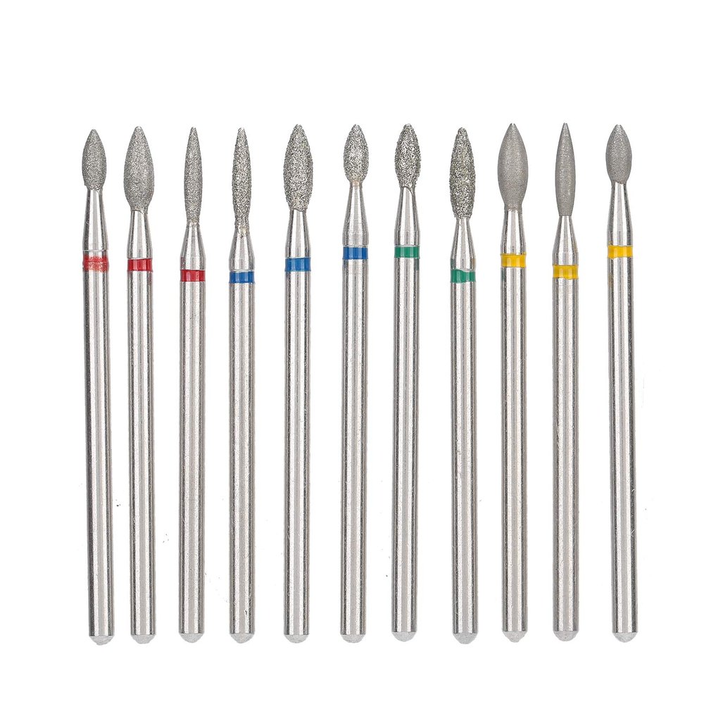 Akozon Nail Drill Bits Set, 11Pcs Bit Emery Professionsal Exfoliating Professional Burrs Cuticle Cuticle bit Polishing Burr Manicure Tools r Kit Electric File for Acrylic Gel