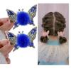 2023 New Butterfly Hairpin with Alloy Clips, Glittering Rhinestones, Moving Wings, and Cute Hair Clips for Girls (F-2PC-Blue) view 1