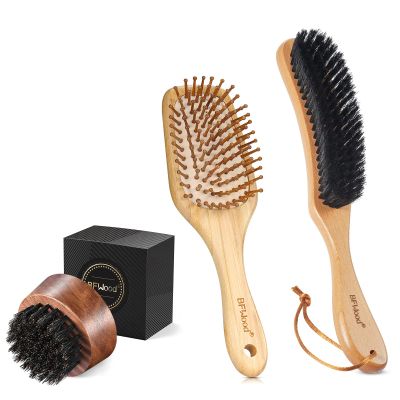 BFWood Beard Brush, Paddle Hair Brush and Clothes Brush