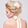 BBTO 12 Pcs Rose Hair Clip Mexican Hair Accessories for Flamenco Dancer Women Mexican Flowers Bridal Christmas Flower Clips for Holiday Wedding Dance Birthday Bridesmaid(White) view 2
