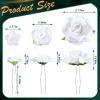 BBTO 12 Pcs Rose Hair Clip Mexican Hair Accessories for Flamenco Dancer Women Mexican Flowers Bridal Christmas Flower Clips for Holiday Wedding Dance Birthday Bridesmaid(White) view 3