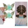 2023 New Alloy Hair Clips with Glittering Rhinestones, Moving Butterfly Wings for Girls - Cute Butterfly Hair Accessories (D-2PC-Green) view 1