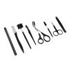 Eyebrow Grooming Kit, Safe to Use Stainless Steel Professional Eyebrow Kit 8 Pcs Strong Durable Black with Storage Bag for Travel view 2