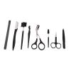 Eyebrow Grooming Kit, Safe to Use Stainless Steel Professional Eyebrow Kit 8 Pcs Strong Durable Black with Storage Bag for Travel view 4