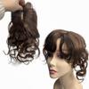 14inch Body Wave Human Hair Bangs Wavy Human Hair Toppers Clip In Hair Fringe Hairpieces Natural Brazilian Remy Hair Extensions (Brown) view 1