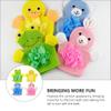 Mobestech 4Pcs Cartoon Bath Shower Gloves Bath Sponge Animal- Design Bathing Mitt Loofah Soft Wash Sponge Body Scrubber for view 4