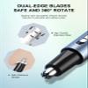 AHHFEI Nose & Ear Hair Trimmer, 5 in 1 Rechargeable USB Trimmer for Men & Women, Painless & Easy Cleansing, Blue view 3