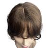 14inch Body Wave Human Hair Bangs Wavy Human Hair Toppers Clip In Hair Fringe Hairpieces Natural Brazilian Remy Hair Extensions (Light Brown) view 2