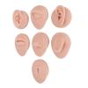 JTLB Body Piercing Kits, Silicone Piercing Body Model Soft Silicone Ear Mouth Nose Eye Tongue Navel Model with Display Rack for Piercing Practice (Medium Skin Color) view 3
