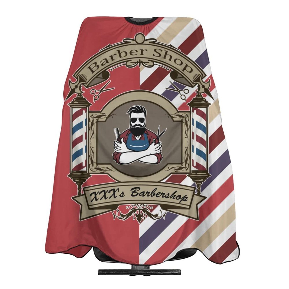 Custom Barber Cape Hairdresser Cape, Add Your Photo Text Logo Personalized Barber Salon Cape for Men, Customized Hair Cutting Cape for Home Salon Barbershop