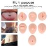 JTLB Body Piercing Kits, Silicone Piercing Body Model Soft Silicone Ear Mouth Nose Eye Tongue Navel Model with Display Rack for Piercing Practice (Light Skin Color) view 3
