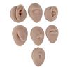 JTLB Body Piercing Kits, Silicone Piercing Body Model Soft Silicone Ear Mouth Nose Eye Tongue Navel Model with Display Rack for Piercing Practice (Dark Skin Color) view 2