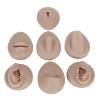JTLB Body Piercing Kits, Silicone Piercing Body Model Soft Silicone Ear Mouth Nose Eye Tongue Navel Model with Display Rack for Piercing Practice (Dark Skin Color) view 4