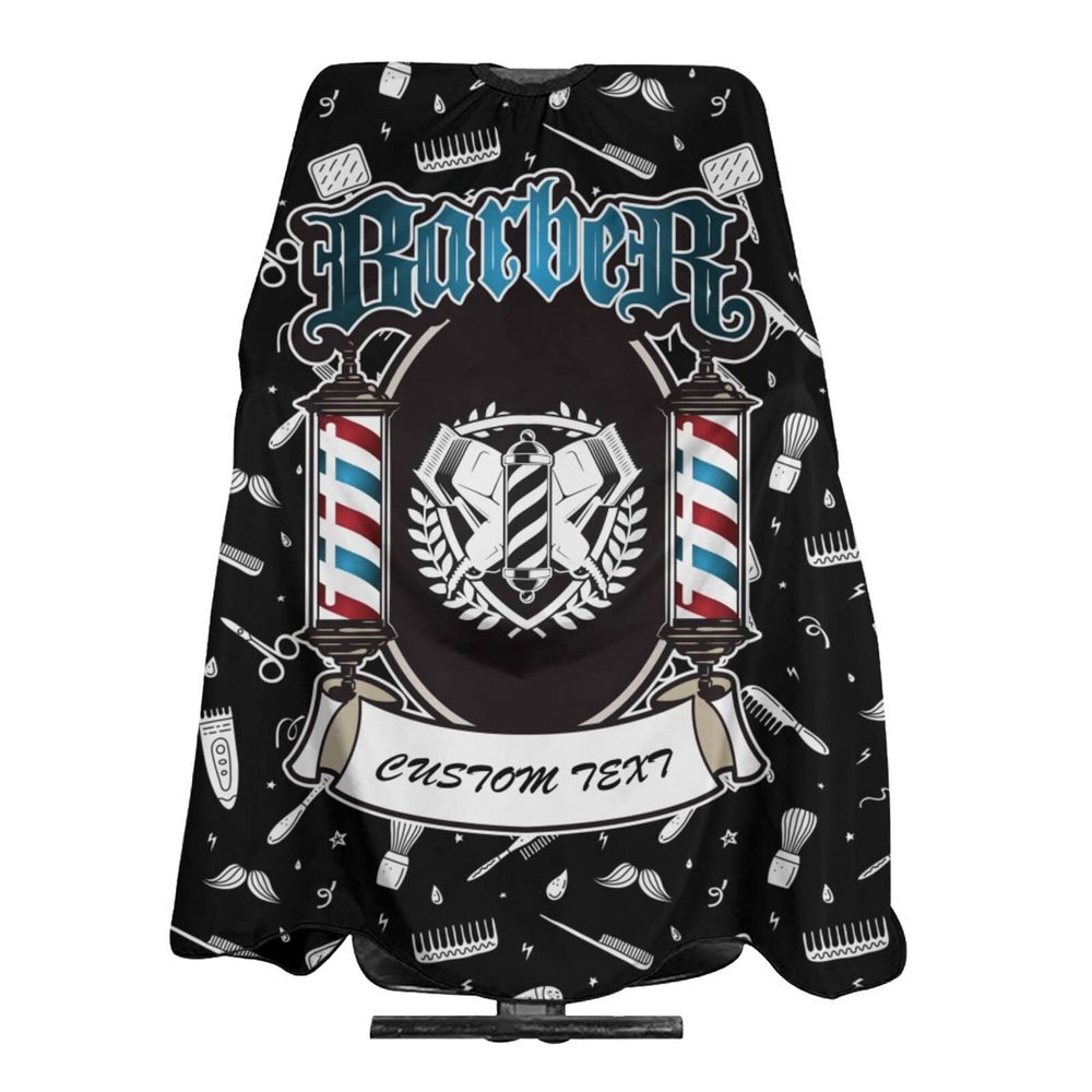 Custom Barber Cape Hairdresser Cape, Add Your Photo Text Logo Personalized Barber Salon Cape for Men, Customized Hair Cutting Cape for Home Salon Barbershop