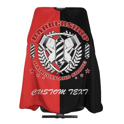 Custom Barber Cape Hairdresser Cape, Add Your Photo Text Logo Personalized Red Barbershop Salon Cape for Men, Customized Hair Cutting Cape for Home Salon Barbershop