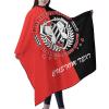 Custom Barber Cape Hairdresser Cape, Add Your Photo Text Logo Personalized Red Barbershop Salon Cape for Men, Customized Hair Cutting Cape for Home Salon Barbershop view 2
