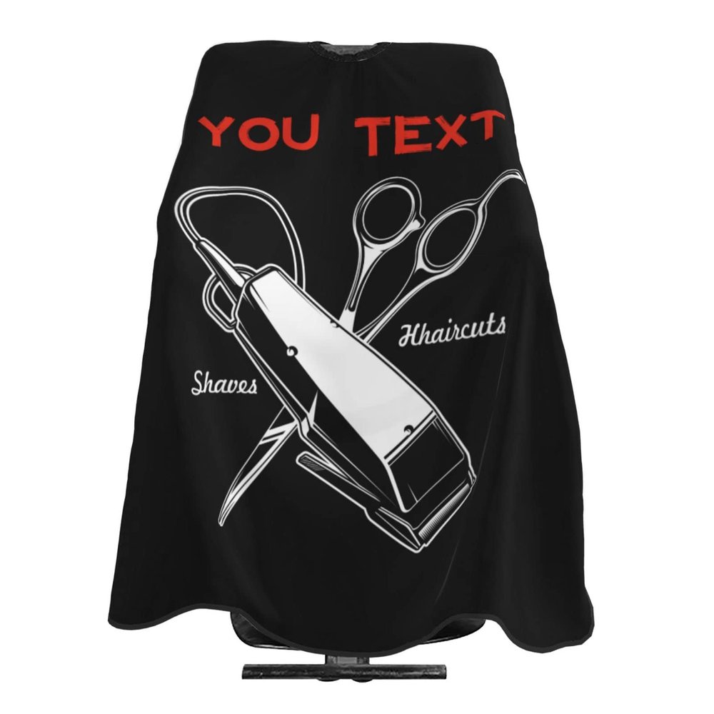 Custom Barbershop Shaves Haircut Barber Cape for Men Women, Personalized Text Logo Salon Haircut Cape, Customized Hair Cutting Cape Hairdressing Apron for Home Salon Barbershop