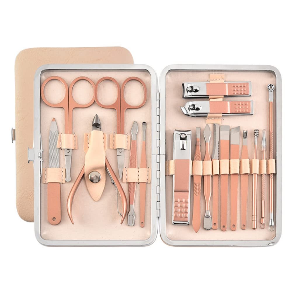 Rose gold 18-piece nail clippers and nail clippers set manicure and nail enhancement tool set fixed LOGO