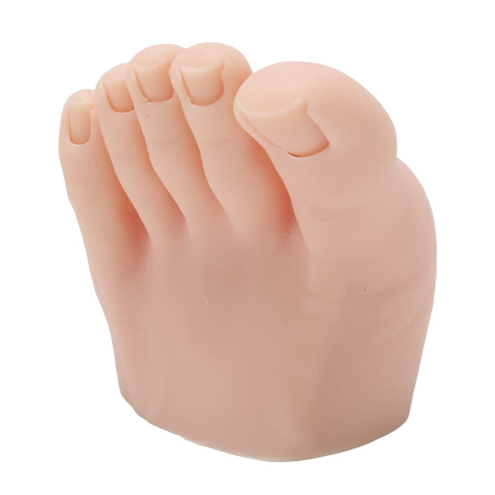 Practice Fake Foot Model, Nail Art Foot Model Professional Elastic Portable Washable for Nail Salon for Beginner (Left)