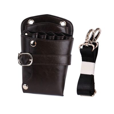 BIUDECO Professional Hairdressing Scissor Pouch Kit Pu Waist Bag for Stylists Holds Scissors Comb Wear-resistant Breathable for Barber Shops Home Use Black